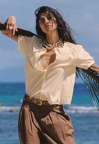  brown pleated pants