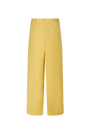 a-pair-of-wide-leg-cropped-pants-in-a-solid-mustard-yellow-color-shown-from-the-back-on-a-plain-white-background